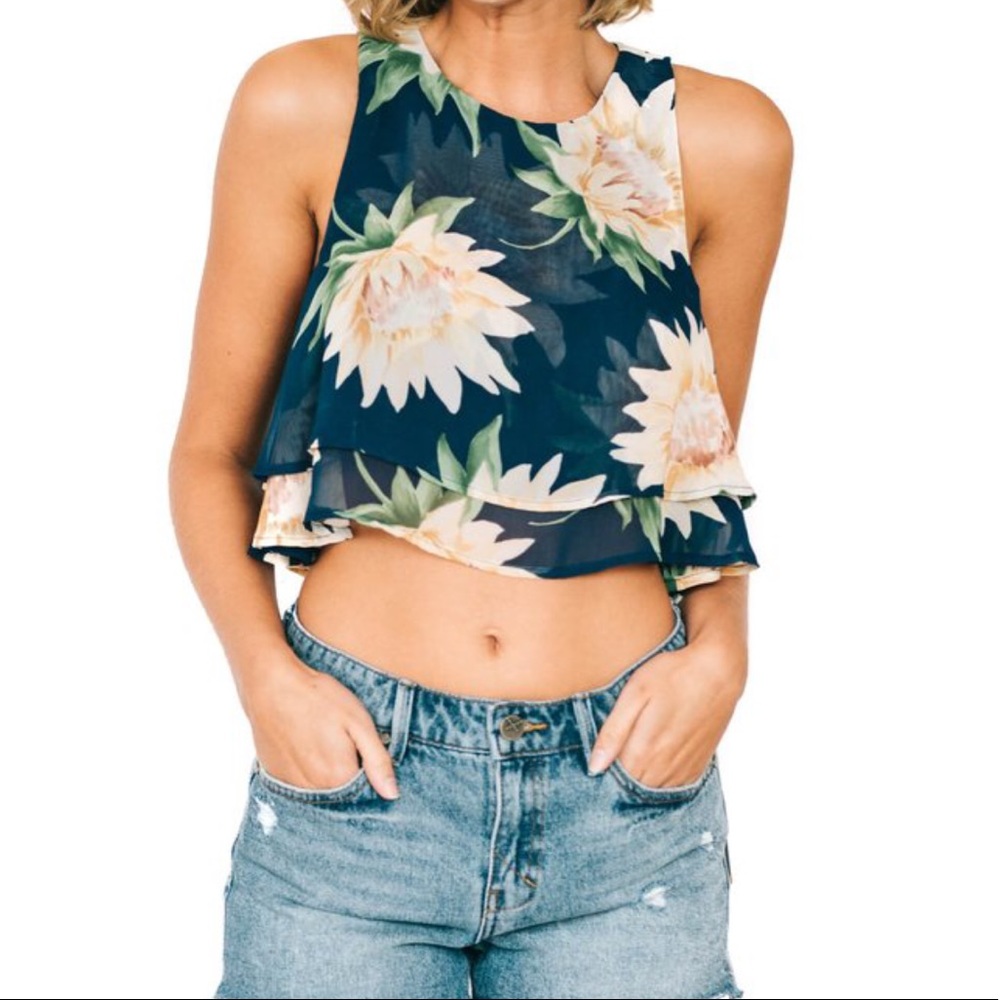 Sunflower Dreams King Crop Top